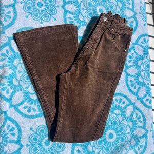 70s style Brown Corduroy Flare Pants